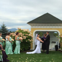 outdoor wedding video square cloudy